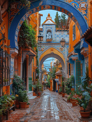 Colorful Islamic streets and buildings