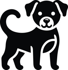 vector, isolated black silhouette of a dog