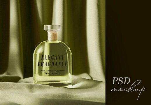 Green Perfume Bottle Mockup With Generative AI