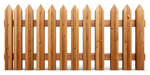 Wooden fence isolated on white background