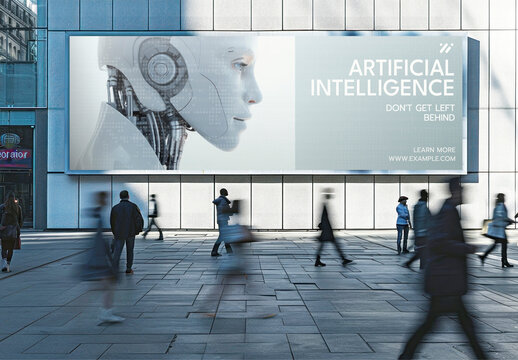 Outdoor Building Ad Sign Mockup With Generative AI