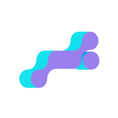 3d blue abstract popart flat icon