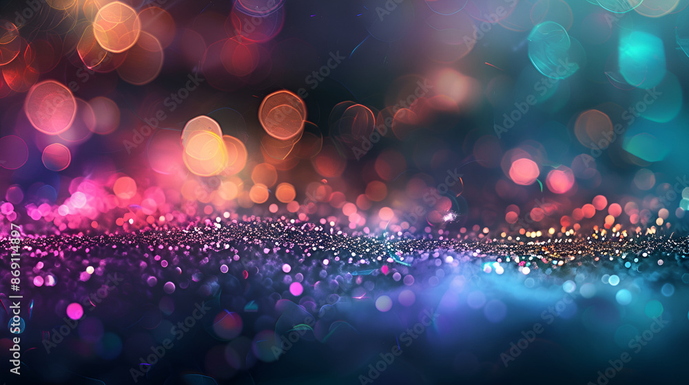 Poster abstract bokeh lights of various colors,abstract colorful background with bokeh defocused lights and