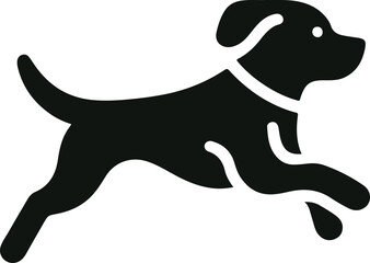 vector, isolated black silhouette of a dog