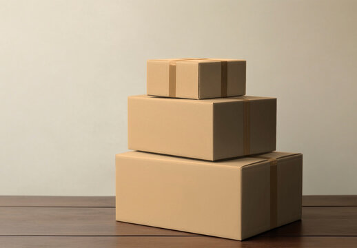 Stacked Delivery Box Mockup With Generative AI