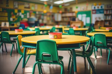 Colorful Classroom Tables and Chairs