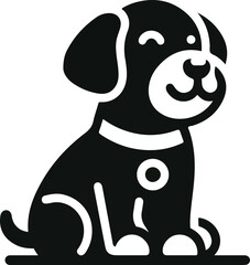 vector, isolated black silhouette of a dog