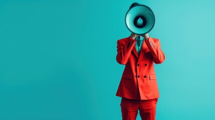 The person with megaphone