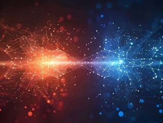 Obraz premium Energetic Battle Versus Sports Gradient Abstract Futuristic Particles Technology Background Design