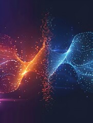 Futuristic Battle Versus Sports Gradient Abstract Particles Technology Design