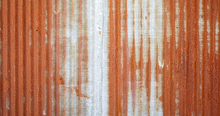 Rust on old galvanize sheet wall can be use as background