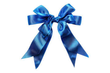 Blue ribbon isolated on transparent background