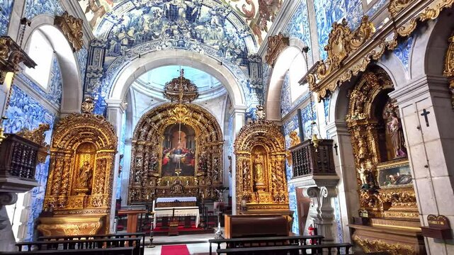 Interior of Church of Misericordia in Viana do Castelo city in Portugal