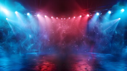 Vibrant Versus Stage with Spotlights and Colorful Backdrop for Battle or Comparison