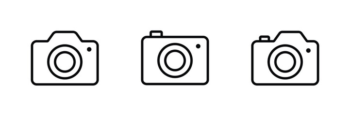 Camera icon set vector
