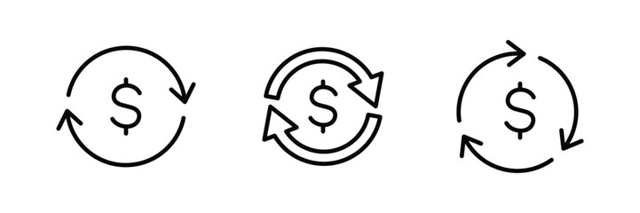 Dollar Exchange icon set vector