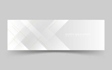 Obraz premium Modern banner background, white and gray graddations, design minimalist, abstract ,slash ,shape line gold. Eps 10 .