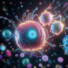 Obraz premium Illustration of a set of cells Reproduction
