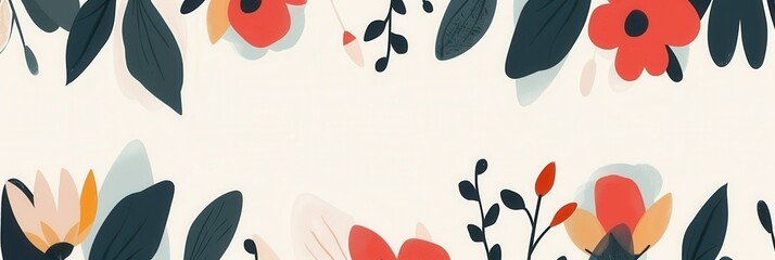 A contemporary and clean floral design featuring minimalist geometric shapes. Ideal for modern design and architectural studios. Generative AI