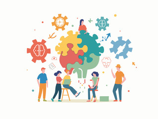 Fototapeta premium Neurodiversity: Embracing the Spectrum of Cognitive Abilities through Engaging Activities and Unique Perspectives