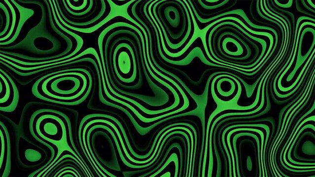 Green monochrome abstract background with liquify pattern. Seamless movement background