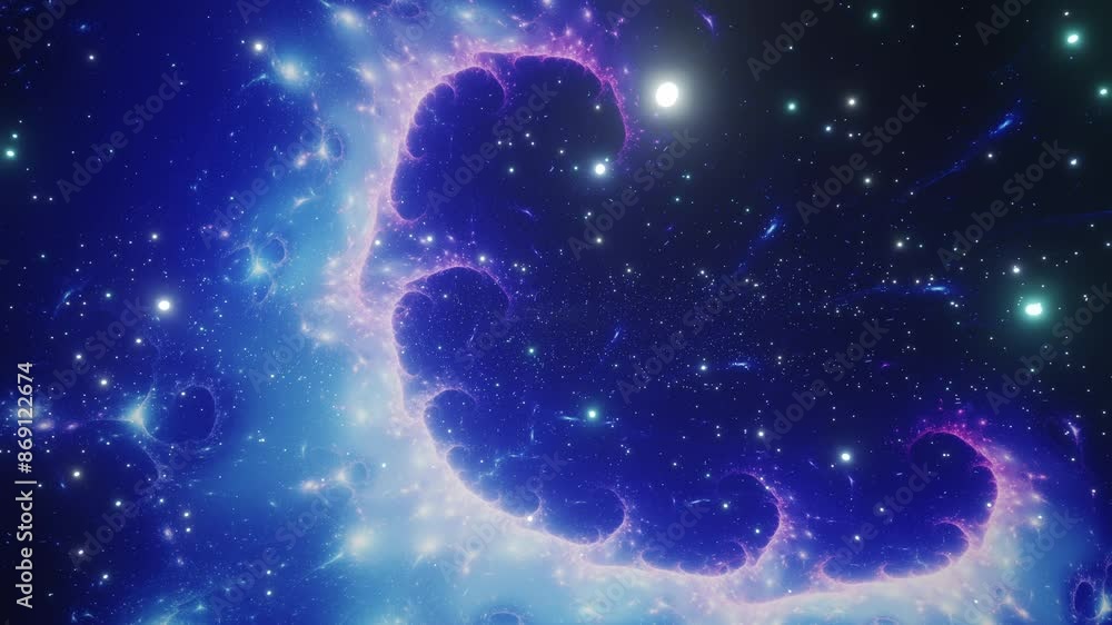 Wall mural travelling into deep space to nebula and galaxy