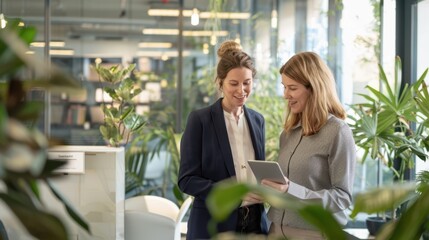 Two Women Using Tablet