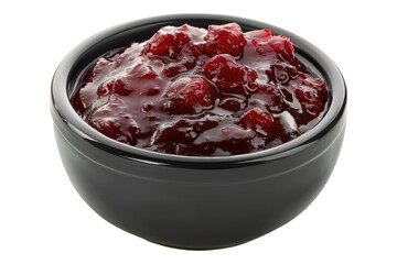 Cranberry in bowl isolated on transparent background