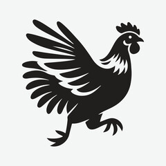 Fototapeta premium Majestic Hen in Mid-Air, Stunning Silhouette of a Jumping Hen