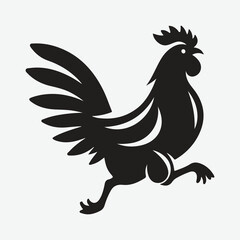 Fototapeta premium Majestic Hen in Mid-Air, Stunning Silhouette of a Jumping Hen