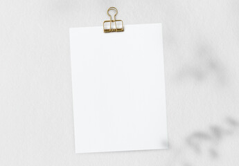 White Note Paper Flatlay Mockup