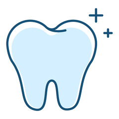 Healthy shiny tooth line icon vector isolated. Concept of dentistry. Healthy enamel.