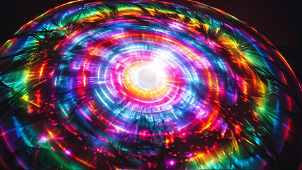 circle lens flare, circle pattern in dark background
