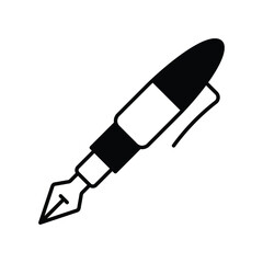 fountain pen icon with white background vector stock illustration