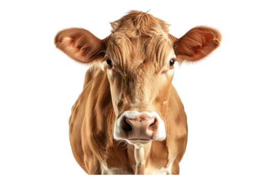Head of cow isolated on transparent background