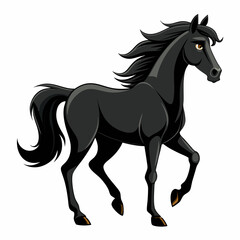 horse silhouette isolated on white