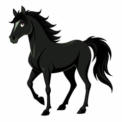 horse silhouette isolated on white