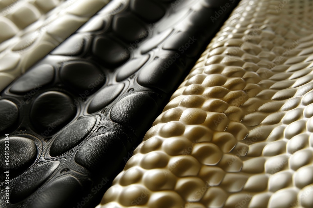 Poster a detailed view showcasing the intricate pattern and texture of snake skin up close, add a textured 