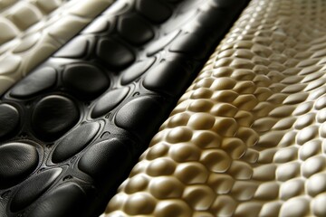 Obraz premium A detailed view showcasing the intricate pattern and texture of snake skin up close, Add a textured or embossed finish for a tactile experience