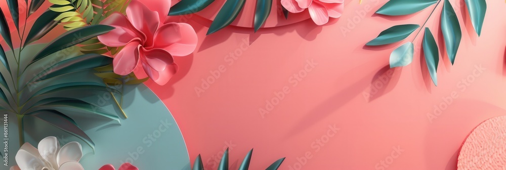 Poster A modern and clean design featuring geometric floral patterns, ideal for architectural studios. Generative AI