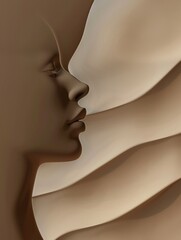 Graceful silhouette of a female face