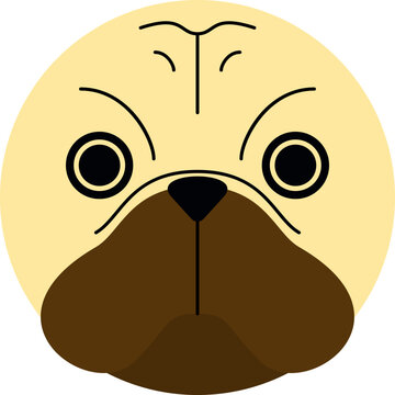 Pug Dog Head Icon