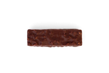 Waffles in chocolate isolated on white background.