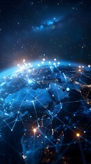 Futuristic Digital Globe Representing Worldwide Connectivity and Communication Technology