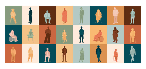 People icon set. Modern colorful design.