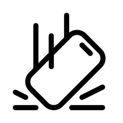 handphone fall icon with line style, perfect for user interface projects
