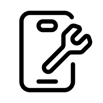 phone recovery icon with line style, perfect for user interface projects
