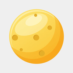 Illustration yellow full moon at night Moon hole Isolated on white background