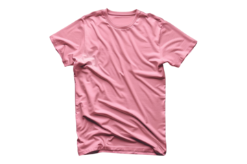 Pink t shirt isolated on transparent background