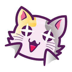 Cute emoji cat for Twitch game streaming. Cat emoji vector illustration.